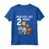 Bambino 2 Compleanno Bambini & Zoo - Maglietta Regalo 2 Anni con Animali - Ideale per Feste di Compleanno nei Parchi Zoologici