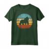 Gorilla Retro Vintage anni '60 '70 Tramonto Scimmia Mammifero Zoo Animale Maglietta - Design Sunset Silhouette - Ideale per Amanti degli Animali e Zookeeper