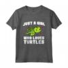 Just A Girl Who Loves Turtles - Carino Costume Maglietta per Donne Amanti delle Tartarughe - Ideale per Compleanno o Natale