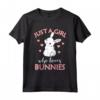 Just A Girl Who Loves Bunnies - Maglietta Coniglio per Donne - Idea Regalo Unica per Compleanno o Natale