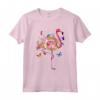 Rosa Flamingo Acquerello T-shirt Fiori Hawaiani Floreale - Aloha Vibes in Paradise - Maglietta Unica e alla Moda per Amanti degli Uccelli e Surfisti