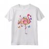 Rosa Flamingo Acquerello T-shirt Fiori Hawaiani Floreale - Aloha Vibes in Paradise - Maglietta Unica e alla Moda per Amanti degli Uccelli e Surfisti