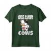Just A Girl Who Loves Cows - Costume da Contadino di Mucca Maglietta per Ragazze e Donne - Regalo Divertente per Amanti delle Mucche