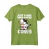 Just A Girl Who Loves Cows - Costume da Contadino di Mucca Maglietta per Ragazze e Donne - Regalo Divertente per Amanti delle Mucche