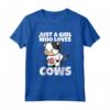 Just A Girl Who Loves Cows - Costume da Contadino di Mucca Maglietta per Ragazze e Donne - Regalo Divertente per Amanti delle Mucche