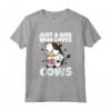 Just A Girl Who Loves Cows - Costume da Contadino di Mucca Maglietta per Ragazze e Donne - Regalo Divertente per Amanti delle Mucche