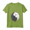 Donna Yin Yang Gatti - Maglietta Yoga Zen con Collo a V - Regalo Divertente per Amanti dei Gatti