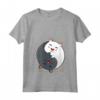 Donna Yin Yang Gatti - Maglietta Yoga Zen con Collo a V - Regalo Divertente per Amanti dei Gatti