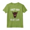 Maglietta Scozzese con Animali di Montagna - Crazy Hair Don't Care - Regalo Manzo Scozzese Highland per Agricoltori e Allevatori