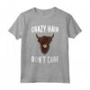 Maglietta Scozzese con Animali di Montagna - Crazy Hair Don't Care - Regalo Manzo Scozzese Highland per Agricoltori e Allevatori