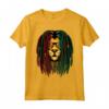 Dreadlocks Leone Reggae Gatto Selvatico Rasta Africa Look Maglietta - Design Musicale Rastafariano con il Leone della Giungla