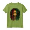 Dreadlocks Leone Reggae Gatto Selvatico Rasta Africa Look Maglietta - Design Musicale Rastafariano con il Leone della Giungla