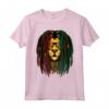 Dreadlocks Leone Reggae Gatto Selvatico Rasta Africa Look Maglietta - Design Musicale Rastafariano con il Leone della Giungla