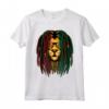 Dreadlocks Leone Reggae Gatto Selvatico Rasta Africa Look Maglietta - Design Musicale Rastafariano con il Leone della Giungla