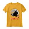 Gatto Cosa? Divertente Gatto Nero con Coltello Halloween Maglietta - Ideale Regalo per Amanti dei Gatti e Halloween
