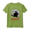 Gatto Cosa? Divertente Gatto Nero con Coltello Halloween Maglietta - Ideale Regalo per Amanti dei Gatti e Halloween