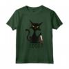 COSA? - Gatto divertente nero con coltello Maglietta - Leggera e Taglio Classico - Ideale per gli Amanti dei Gatti