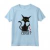 COSA? - Gatto divertente nero con coltello Maglietta - Leggera e Taglio Classico - Ideale per gli Amanti dei Gatti