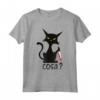 COSA? - Gatto divertente nero con coltello Maglietta - Leggera e Taglio Classico - Ideale per gli Amanti dei Gatti