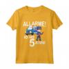 Bambino Polizia Con Auto Della Polizia - Allarme! Io Ho 5 Anni Maglietta - Regalo Compleanno per Bambino Appassionato della Polizia