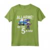 Bambino Polizia Con Auto Della Polizia - Allarme! Io Ho 5 Anni Maglietta - Regalo Compleanno per Bambino Appassionato della Polizia