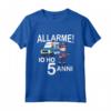 Bambino Polizia Con Auto Della Polizia - Allarme! Io Ho 5 Anni Maglietta - Regalo Compleanno per Bambino Appassionato della Polizia