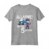 Bambino Polizia Con Auto Della Polizia - Allarme! Io Ho 5 Anni Maglietta - Regalo Compleanno per Bambino Appassionato della Polizia