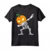 Halloween Boys Dabbing Skeleton Scary Pumpkin Jack O Lantern Maglietta - Cool Trick or Treat Design for Hip Hop Lovers - Perfect for Halloween Parties