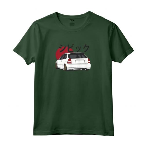 Portello Bianco Vintage EK - JDM Maglietta - Ideale per Appassionati di Auto Civic Ek - Tipo R Blood