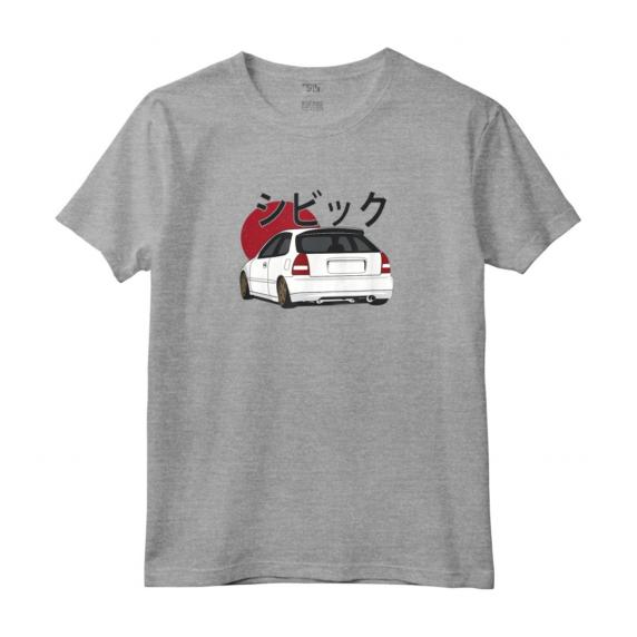 Portello Bianco Vintage EK - JDM Maglietta - Ideale per Appassionati di Auto Civic Ek - Tipo R Blood