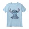 HapTiger Lilo & Stitch Distressed Stitch Portrait Maglietta - Officially Licensed Disney Apparel - Ohana Means Family