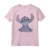 HapTiger Lilo & Stitch Distressed Stitch Portrait Maglietta - Officially Licensed Disney Apparel - Ohana Means Family