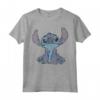 HapTiger Lilo & Stitch Distressed Stitch Portrait Maglietta - Officially Licensed Disney Apparel - Ohana Means Family