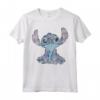 HapTiger Lilo & Stitch Distressed Stitch Portrait Maglietta - Officially Licensed Disney Apparel - Ohana Means Family