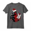 HapTiger Deadpool Dad Natale Festa del Papà Santa's List Maglietta - Regalo Unico per Papà a Tema Deadpool