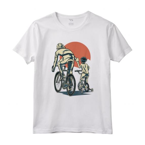 Il Miglior Papà in Bicicletta - Maglietta Vintage per Ciclisti Padre e Figlio - Design Bici da Corsa
