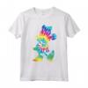 HapTiger Minnie Mouse Silhouette 90s Rainbow Tie Dye T-Shirt - Official Disney Merch - Trendy Tee for Women, Men, Boys, Girls