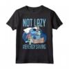 HapTiger Lilo & Stitch Not Lazy Energy Saving Maglietta - Officially Licensed Disney Apparel 19DNLS00006A-001