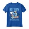 HapTiger Lilo & Stitch Not Lazy Energy Saving Maglietta - Officially Licensed Disney Apparel 19DNLS00006A-001