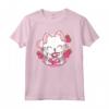 Carino Kawaii Gatto Giapponese Fragola Latte Anime Neko Otaku Maglietta - Stampa Rosa Latte per Amanti dell'Anime e del Kawaii