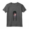 HapTiger Addams No Hug Zone Big Face Maglietta con Collo a V - Gothic Supernatural T-Shirt for Men and Women - Officially Licensed Goth Apparel