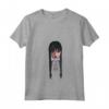 HapTiger Addams No Hug Zone Big Face Maglietta con Collo a V - Gothic Supernatural T-Shirt for Men and Women - Officially Licensed Goth Apparel