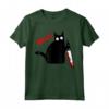 Buffo Gatto Nero Assassino con Coltello - Gatto Nero COSA? Maglietta - Regalo Divertente per Amanti dei Gatti per Halloween
