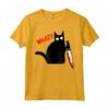 Buffo Gatto Nero Assassino con Coltello - Gatto Nero COSA? Maglietta - Regalo Divertente per Amanti dei Gatti per Halloween