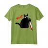 Buffo Gatto Nero Assassino con Coltello - Gatto Nero COSA? Maglietta - Regalo Divertente per Amanti dei Gatti per Halloween
