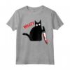 Buffo Gatto Nero Assassino con Coltello - Gatto Nero COSA? Maglietta - Regalo Divertente per Amanti dei Gatti per Halloween