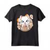 Carino Kawaii Anime Cat Boba Tea Bubble Tea - Maglietta Gatto Otaku Giapponese per Amanti dell'Anime e del Tè Boba