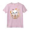 Carino Kawaii Anime Cat Boba Tea Bubble Tea - Maglietta Gatto Otaku Giapponese per Amanti dell'Anime e del Tè Boba