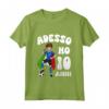 Bambino Maglia Compleanno Calcio - Adesso ho 10 anni - Regalo Natale - Bandiera Italia