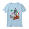 I Love Italy - Bandiera Italiana Torre Pisa Pizza Colosseo Maglietta - Elegante e Cool per gli Amanti dell'Italia - Regalo Perfetto per Compleanni